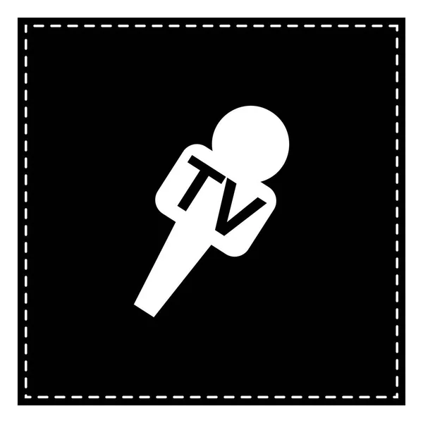 Illustration de panneau de microphone TV. Patch noir sur fond blanc — Image vectorielle