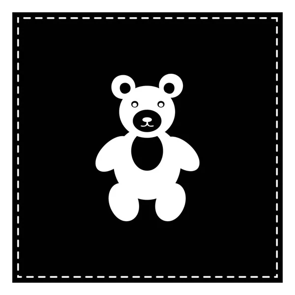 Teddybeer ondertekenen illustratie. Zwarte flard op witte achtergrond. Ik — Stockvector