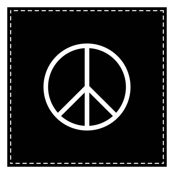 Peace sign illusztráció. Fekete folt a fehér háttér előtt. Isolat — Stock Vector