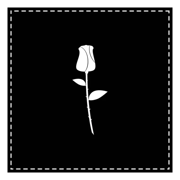 Rose sign illustration. Black patch on white background. Isolate — Stock Vector