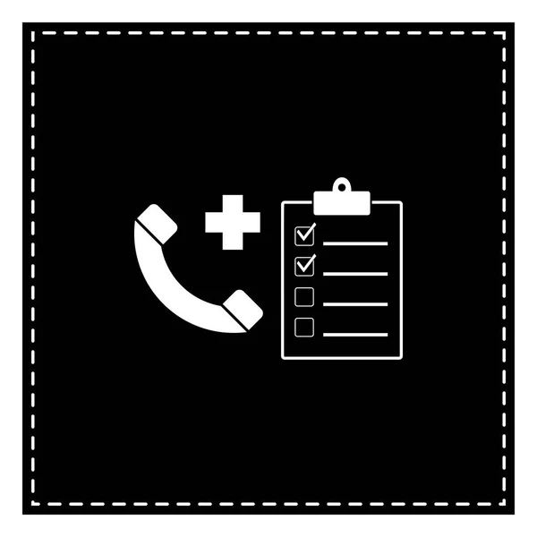 Ιατρική consultration σημάδι. Μαύρο μπάλωμα στο λευκό φόντο. ISO — Διανυσματικό Αρχείο