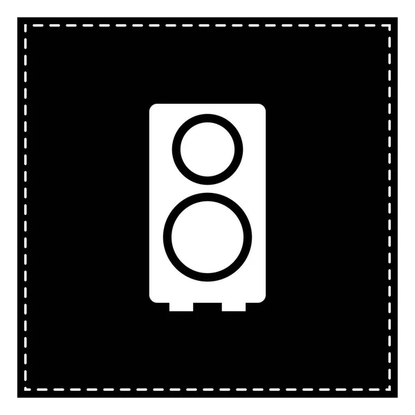 スピーカーの記号の図。白の背景に黒のパッチ。Isol — ストックベクタ