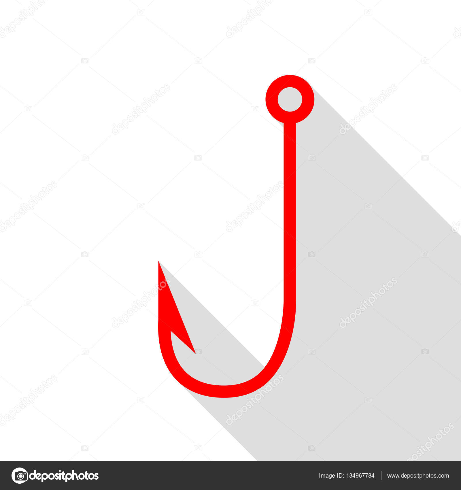 Double fish hook icon simple style Royalty Free Vector Image