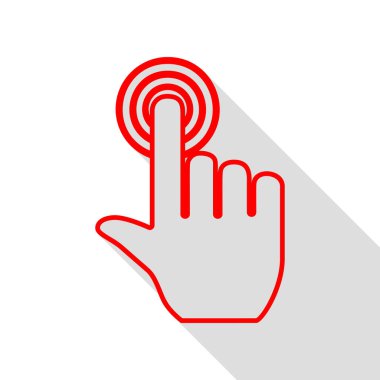 El düğmesini tıklayın. Düz stil gölge yolu ile kırmızı simge.