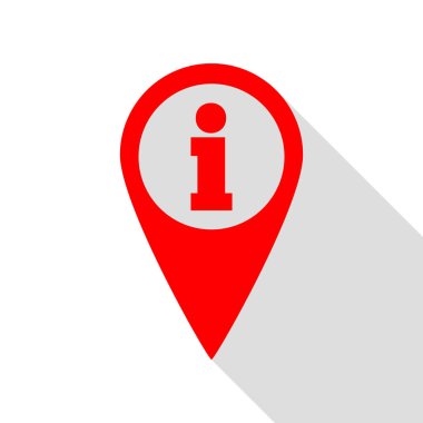 Harita göstergesi bilgi işareti ile. Düz stil shad ile kırmızı simge