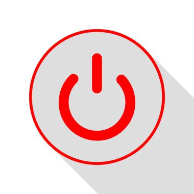 Açık kapalı geçiş işareti. Düz stil gölge yolu ile kırmızı simge.