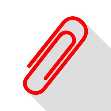 İşareti illüstrasyon klip. Düz stil gölge yolu ile kırmızı simge.