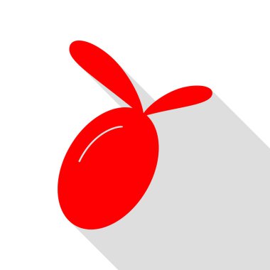 Zeytin işareti illüstrasyon. Düz stil gölge yolu ile kırmızı simge.