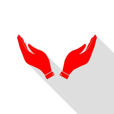 El simge tasarlamak. Dua sembolü. Düz stil ile kırmızı simge 