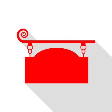 Eski moda tasarımı için Ferforje işareti. Düz s ile kırmızı simge