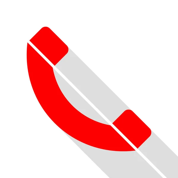 Illustration de panneau téléphonique. Icône rouge avec chemin d'ombre de style plat . — Image vectorielle