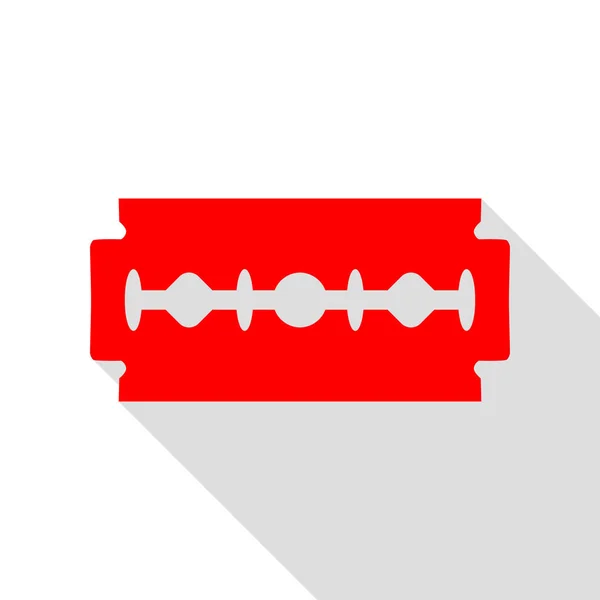 Signo de navaja. Icono rojo con camino de sombra de estilo plano . — Vector de stock