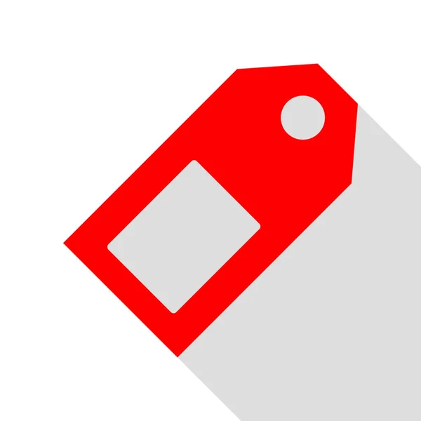 値札の標識です。フラット スタイルのシャドウのパスの付いた赤いアイコン. — ストックベクタ