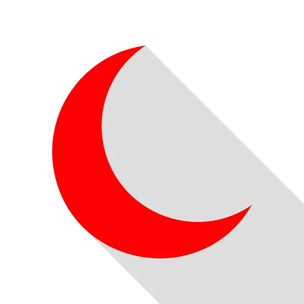 Měsíční znamení ilustrace. Červená ikona s ploché styl stínu cestou. — Stockový vektor