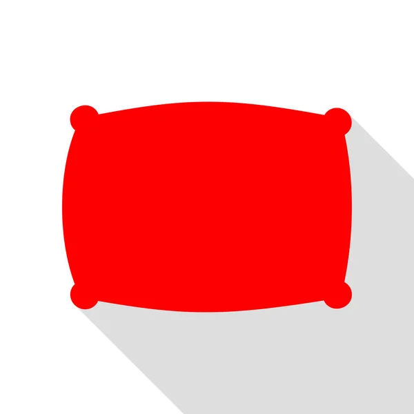 Signo de almohada ilustración. Icono rojo con camino de sombra de estilo plano . — Vector de stock