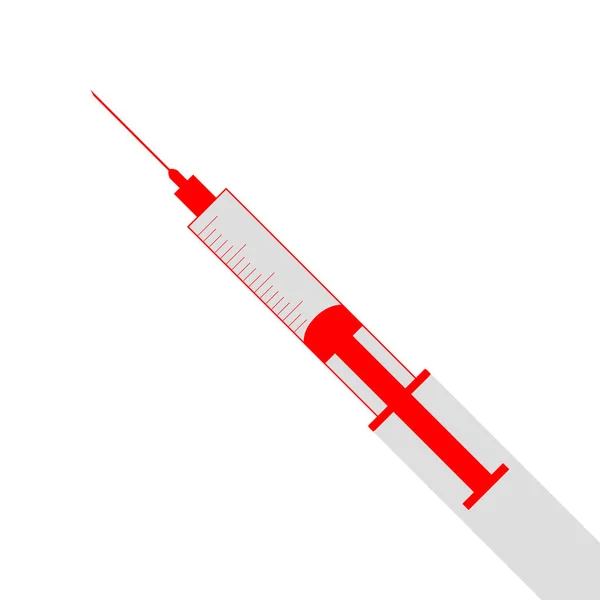 Sprutan tecken illustration. Röd ikon med platt stil skugga sökväg. — Stock vektor