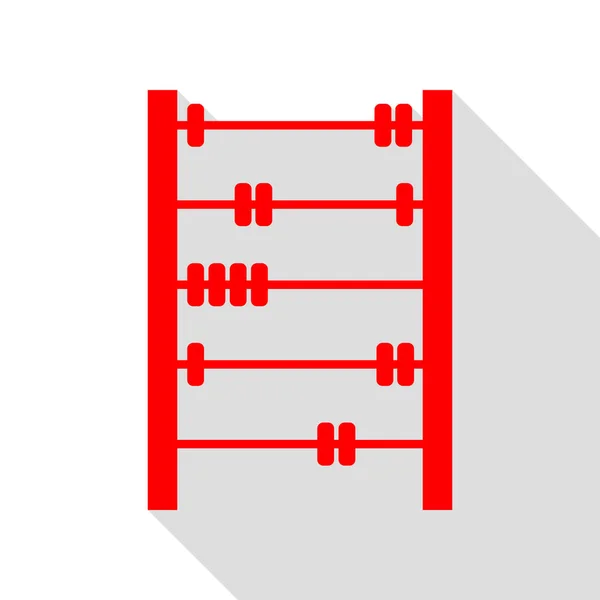 Знак ретро-счёта. Красная икона с плоской дорожкой теней . — стоковый вектор