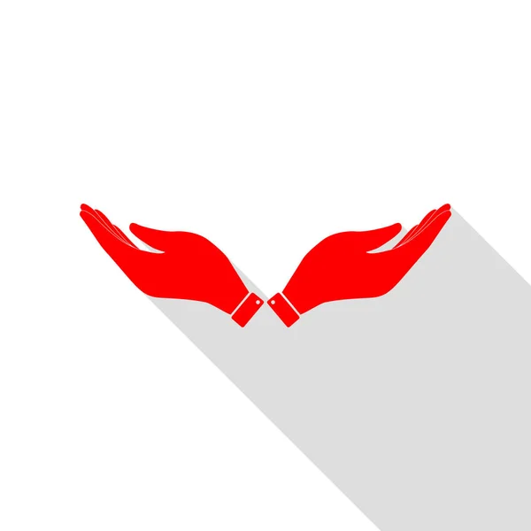 Ручная иллюстрация. Красная икона с плоской дорожкой теней . — стоковый вектор