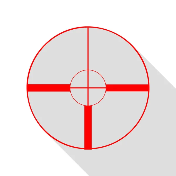 Syn tecken illustration. Röd ikon med platt stil skugga sökväg. — Stock vektor