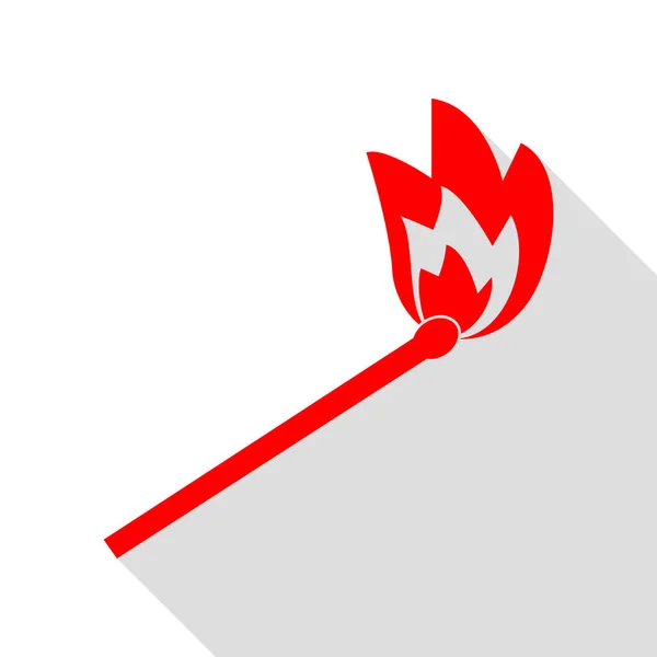 Illustration du signe correspondant. Icône rouge avec chemin d'ombre de style plat . — Image vectorielle