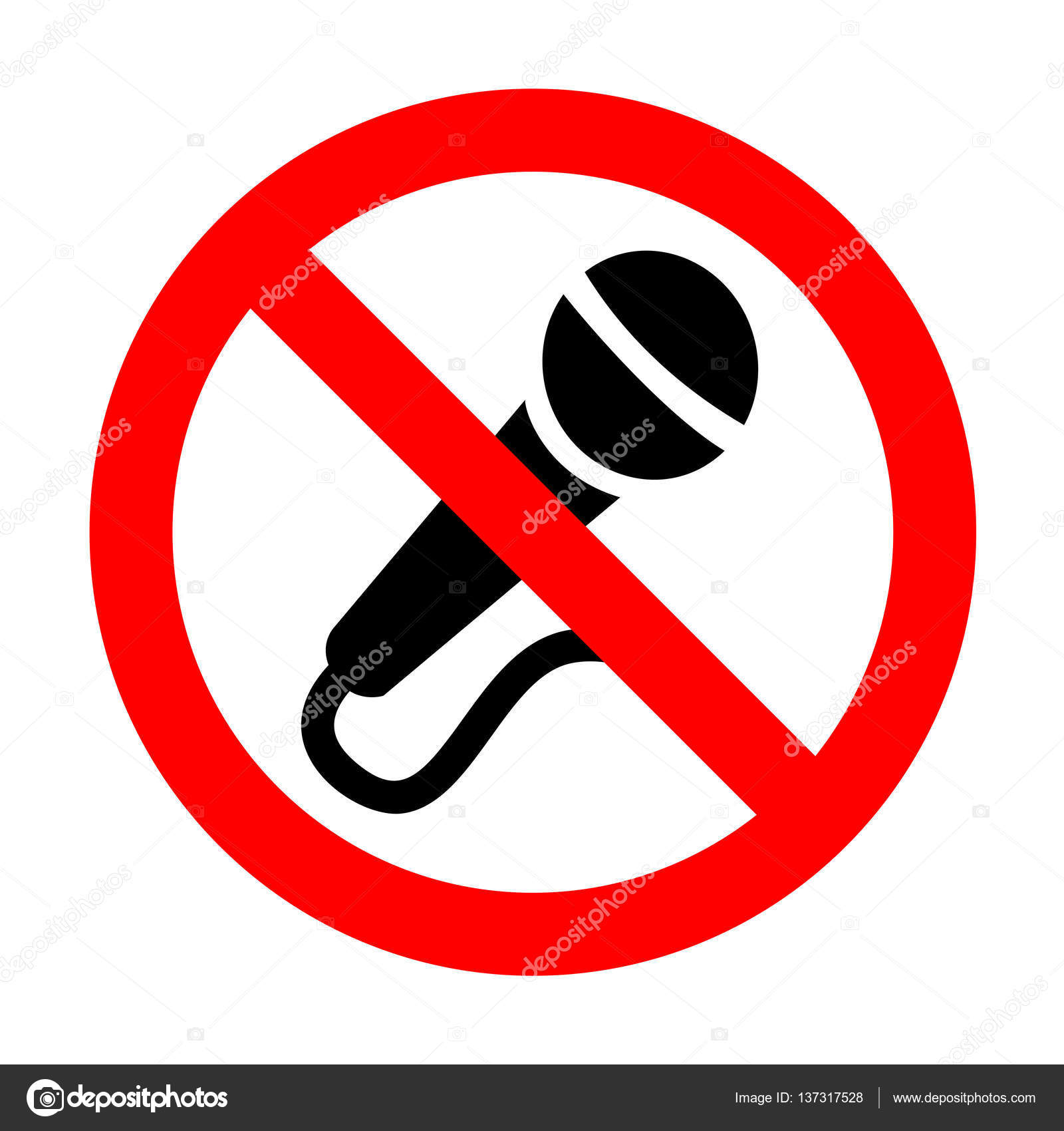 No Microphone sign illustration. Stock Vector by