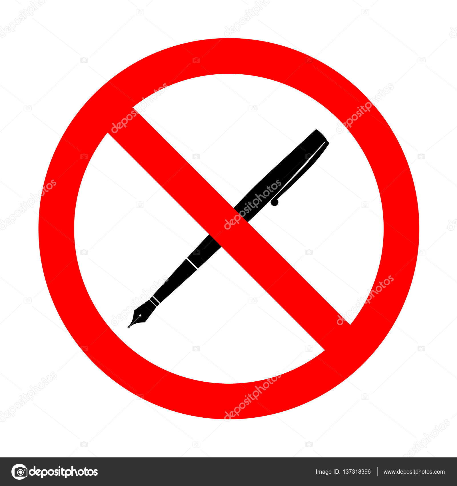 No Pen sign illustration. ⬇ Vector 