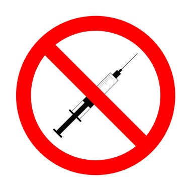 Hiçbir şırınga işareti illüstrasyon. 