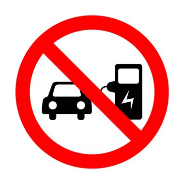 Hiçbir elektrikli araba pil şarj işaret. 