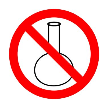 Hiç tüp. Laboratuvar cam işareti. Hayır.