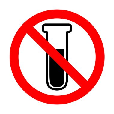 Tıbbi tüp simge yok. Laboratuvar cam işareti. Hayır.