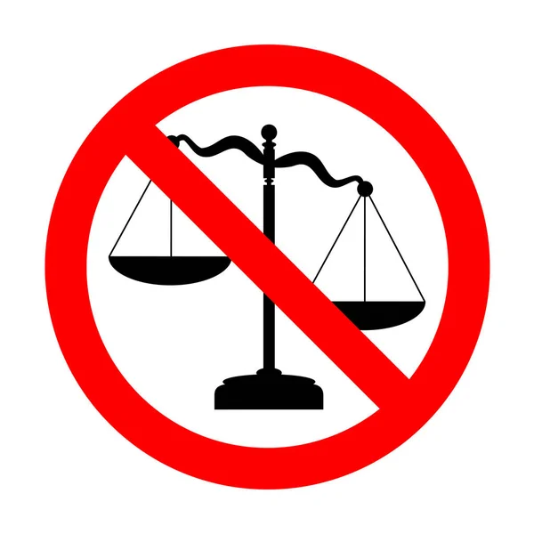 Знак "Нет весам справедливости" . — стоковый вектор