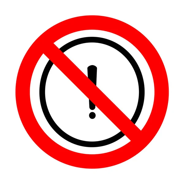 No Exclamation mark sign. — Stock Vector