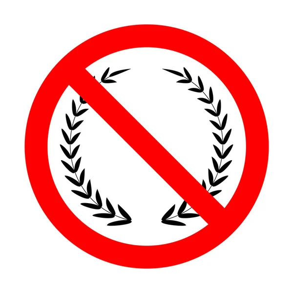 No Laurel Wreath sign. — Stock Vector