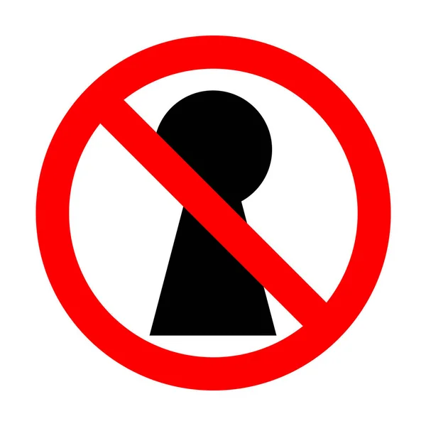 No Keyhole sign illustration. — Stock Vector