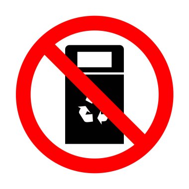 Hiçbir çöp tenekesi işareti illüstrasyon. 