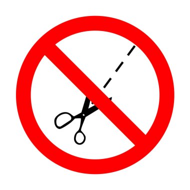 Hayır makas işareti illüstrasyon. 