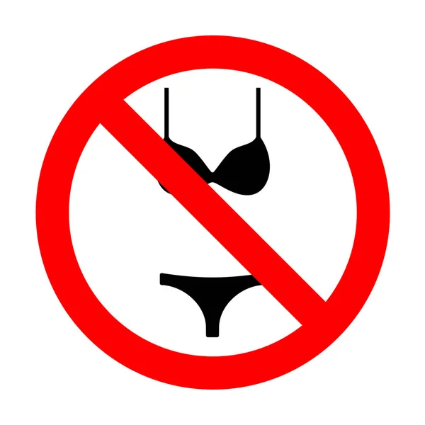 Pas de maillot de bain femme signe . — Image vectorielle