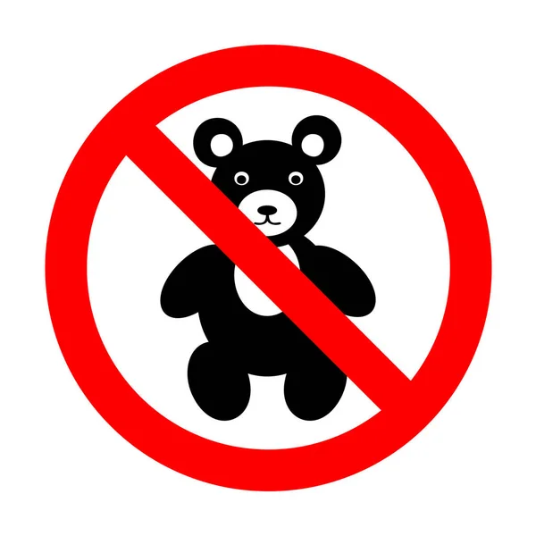 Geen teddybeer ondertekenen illustratie. — Stockvector