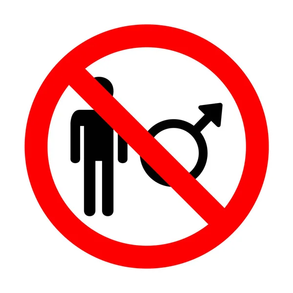 No Male sign illustration. — Stock Vector