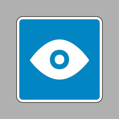 Göz işareti illüstrasyon. Beyaz arka plan olarak mavi işareti simgesine.
