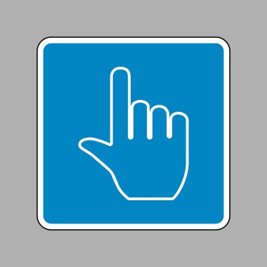 El işareti illüstrasyon. Beyaz arka plan olarak mavi işareti simgesine.