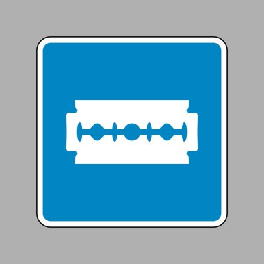 Jilet işareti. Beyaz arka plan olarak mavi işareti simgesine.