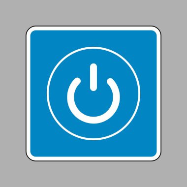 Açık kapalı geçiş işareti. Beyaz arka plan olarak mavi işareti simgesine.