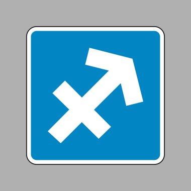 Yay işareti illüstrasyon. Beyaz mavi işareti olarak backgr simgesine