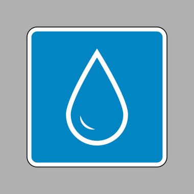 Damla su işareti yok. Beyaz arka plan olarak mavi işareti simgesine.