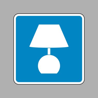 Lamba işareti illüstrasyon. Beyaz arka plan olarak mavi işareti simgesine.