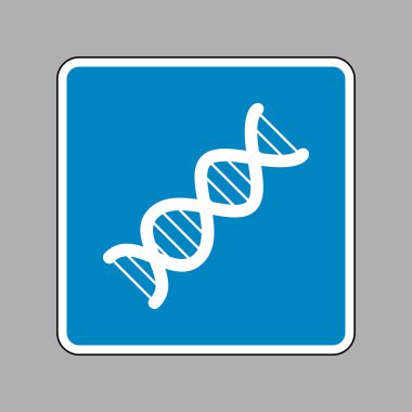 Dna işareti. Beyaz arka plan olarak mavi işareti simgesine.