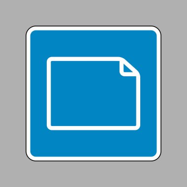 Yatay belge işareti illüstrasyon. Beyaz mavi işareti simgesine bir