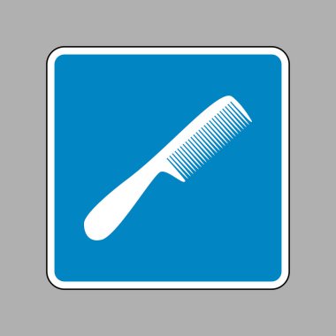 Basit kayıt tarak. Beyaz arka plan olarak mavi işareti simgesine.