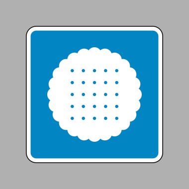 Piramit işareti illüstrasyon. Beyaz arka plan olarak mavi işareti simgesine